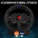 SUBSONIC - Superdrive 220 RS-5 Steering Wheel compatible PS5 - Racing Wheel with Dual Joysticks, Pedals and Paddles - 22 cm Diameter, 180 Rotation. Compatible with PS5 and PC - Black