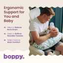 Boppy Nursing Pillow, Safe Ergonomic Breastfeeding & Baby Feeding Support | U-Shaped Ergonomic Design, Softer Cushiony Fill, Machine-Washable & Dryer-Safe Cover - Green Sage Leaf