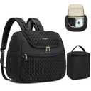 Qualyphant Breast Pump Bag for Spectra S1/S2 & Medela Insulated Cooler Bag, 13" Laptop Sleeve, Diaper Bags Backpack Lightweight, Water-resistant & Stylish for Work, Travel, Black