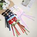 2 x 16 Pcs Hair Bows for Women Hair Ribbon Bowknot Hairs Bows With Long Tail Solid Hairs Bow Clips Barrettes for Women Accessories (12 Colors)