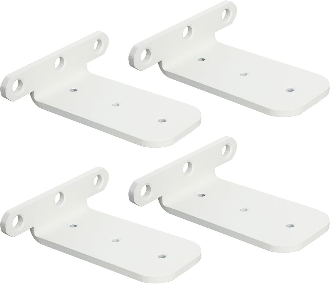 Alise Floating Shelf Brackets, 4 Pcs 90 L Brackets Heavy Duty for Wood, 4in White Brackets for Wall Hidden Shelves, Metal Shelving Supports for Home, Garden, Office and DIY