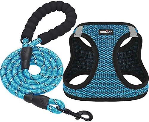 matilor Dog Harness Step-in Breathable Puppy Cat Dog Vest Harnesses for Medium Dogs Blue