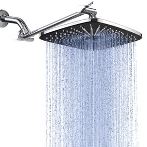 Veken Rain Shower Head, 11.8 Inch Large Rectangular Rainfall Showerhead, Adjustable Stainless Steel 11 inch Extension Arm, Detachable Waterfall Rain Fall Showerheads with Anti-Clog Nozzles, Chrome Veken Rain Shower Head, 11.8 Inch Large Rectangular Rainfall Showerhead, Adjustable Stainless Steel 11 inch Extension Arm, Detachable Waterfall Rain Fall Showerheads with Anti-Clog Nozzles, Chrome