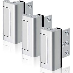 3PACK Home Security Door Reinforcement Lock Childproof, Add High Security to Home Prevent Unauthorized Entry, Aluminum Construction Finish, Silver