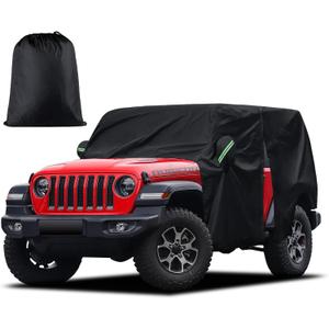Cab Cover for Jeep Wrangler 2 Door 1987-2025 & Top Off, Migaven Waterproof Jeep Wrangler Rain Covers 2 Door with Driver Door Zipper All Weather Snow Rain UV Protection