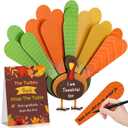Spiareal Thanksgiving Activity for Kids Families Turkey Table Centerpiece Give Thanks & Start a New Holiday Tradition Turkey Coaster Craft Friendsgiving Gift Fall Festival Party Favors Supplies