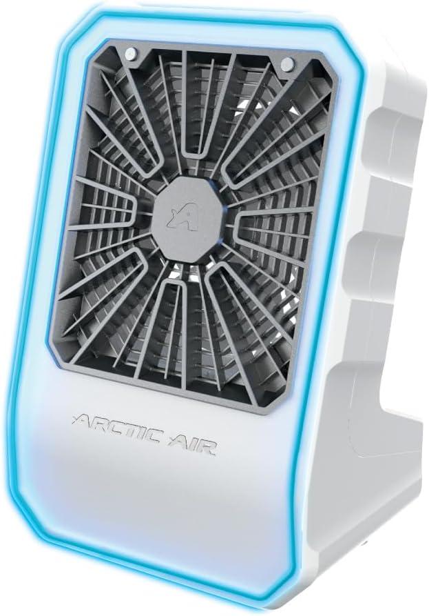 Arctic Air Outdoor Evaporative Cooler, Portable & Ultra-Quiet Air Cooler with 4 Fan Speeds, USB Rechargeable, 6-Hour Battery Life, Great for the Beach, Pool, Deck, Garden & More,White, No Size
