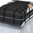 Sailnovo Rooftop Cargo Carrier - 21 Cubic PVC Waterproof Roof Rack Cargo Carrier for Top of Vehicle with/Without Rack, Soft-Shell Car Top Carrier Includes Anti-Slip Mat, Luggage Lock, 6 Door Hooks