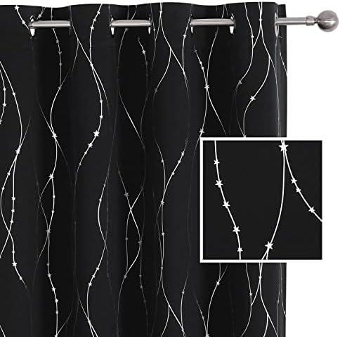 SMILE WEAVER Black Blackout Curtains for Living Room 96 Inch Long 2 Panels,Room Darkening Bedroom Curtain-Grommet Soft Thick Window Drapes Energy Saving Noise Reducing Thermal Insulated