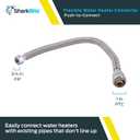 SharkBite 1 Inch x 3/4 Inch FIP x 24 Inch Stainless Steel Corrugated Flexible Water Softener Connector, Push to Connect Brass Plumbing Fitting, PEX Pipe, Copper, CPVC, PE-RT, HDPE, SS3096FLEX24LF
