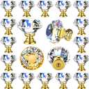 Hotop 30 Pieces Crystal Drawer Knobs Clear 30mm Diamond Crystal Dresser Knobs Glass Cabinet Pulls Handles with Screws for Kitchen Office Bathroom Cabinet (Gold)