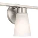Kichler Stamos 3-Light Bathroom Vanity Light with Satin Etched Glass Shades, 22" Modern Wall Light in Brushed Nickel, (22" x 5" x 8")