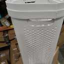 60L Slim Laundry Hamper, Clothes Basket, Lid, Ventilated, Plastic, Set of 2, White