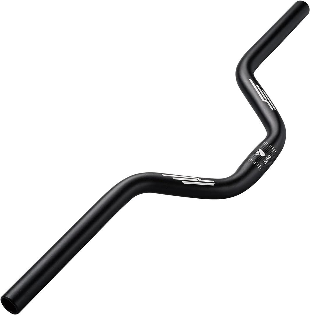 Boenoea Bike Riser Handlebar 25.4/31.8mm Length 620mm Aluminum Alloy Riser Bar(50mm 90mm 120mm), Black