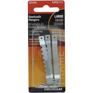 Hillman Fastener Corp 121136 Sawtooth Self-Leveling Hangers 2 pack set of 5-hanger(10 hangers in Total)