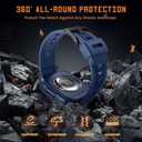 Goton 3 in 1 Waterproof Case with Band for Apple Watch with Built-in Tempered Glass Screen Protector 44mm, 360 Shockproof Bumper Face Cover with Band for Apple Watch SE 3/SE 2/SE, Series 6/5/4, 44mm