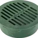 NDS 50, 6 In. Round Grate Drain Cover, Connects to Speed-D Catch Basin Drain,Drain Pipes & Fittings, for Small Lawns, Landscaping, and Patios,Green