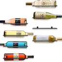 FLstudio Wall Mounted Wine Rack: 8 Bottle Wall Mount Wine Rack for Wine Bottles Display and Storage - Metal Wall Wine Bottle Organizer Holder for Wine Cellar Home Kitchen Bar Decor