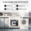 ThermoMate Electric Tank Water Heater, 8.0 Gallon Point of Use Instant Small Hot Water Heater 120V 1440W, Wall or Floor Mounted, Plug-in to Use, UL Listed ES800
