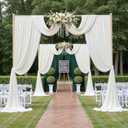 10ft×12ft Ivory Backdrop Curtain for Wedding Parties, 2 Panels Wrinkle Free Polyester Photo Backdrop Drapes Back Drop Cloth for Birthday Photography Background