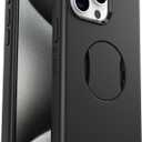 OtterBox iPhone 15 Pro MAX (Only) OtterGrip Symmetry Series Case - Black, Built-in Grip, Sleek case, Snaps to MagSafe, Raised Edges Protect Camera & Screen