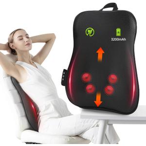 Walking Back Massager with Heat,Cordless Back Massager for Pain Relief Deep Tissue,3D Kneading Portable Massage for Full Back,Shoulders,Lower Back Massager for Home Office Use,Gifts for Lover