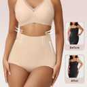 Vertvie Tummy Control Shapewear Shorts for Women Butt Lifting Body Shaper Shorts High Waisted Seamless Girdles Under Dress (L)