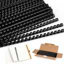 80 Pack Plastic Binding Combs, Comb Binding Spines 1/2 Inch, 80 Sheets, 19 Ring, Black Binder Combs for Letter Size Paper, Notebook, Calendar