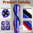 For Dyson Roller Brush Replacement - Brush Roller For Dyson V6 Animal Absolute Cordless Vacuum Attachments, Part No. 966821-01, 966084-01 (4-Prong,tip is 4.5 cm)