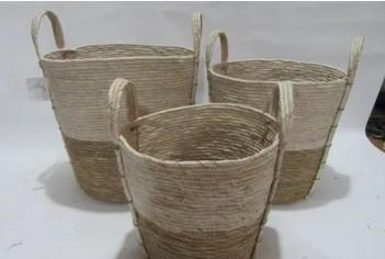 Hand Woven Reed Basket/Cornhusk Basket/Flower Basket