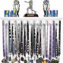 MedalAwardsRack Premier Medal Hanger Display Rack and Trophy Shelf for Gymnastics, Soccer, Basketball, Football, and More – 2, ft