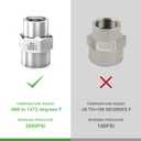 TAISHER 2PCS Forging of 304 Stainless Steel Pipe Fitting, Coupling, 3/8-Inch Female Pipe x 1/4-Inch Female Pipe