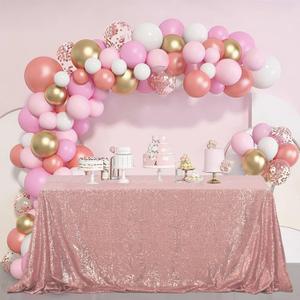 Pufogu 60"x120" Rose Gold Sequin Tablecloth Rectangular Glitter Rose Gold Table Cloths for Birthday Wedding Bridal Baby Shower Party Decorations