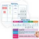 Aizweb 12 Pack Place Value Dry Erase Board Card,12" x 9"Regrouping Base Ten Small Whiteboard Math Manipulatives Addition Subtraction Game for Student Classroom Must Have Homeschool Teacher Supplies