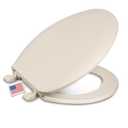 Centoco Elongated Toilet Seat, Standard Economy Model, Closed Front with Cover, Plastic, Made in the USA, DSAMAZ16-106, Bone