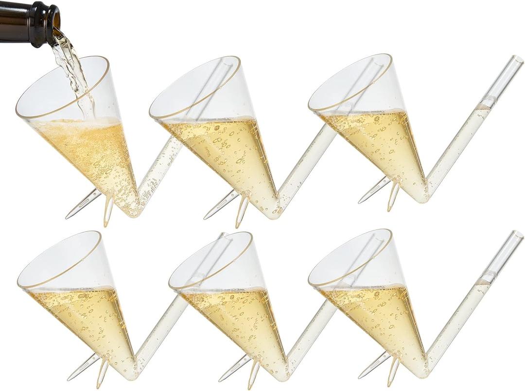 Champagne Shooter , Champagne Flutes Glasses , Unbreakable Acrylic with Stand Bridesmaid Proposal Box , Stocking Stuffers for Adults , Bachelorette Party Favors , Party Supplies , Fun Gifts for Women (6)