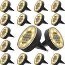 Joomer Solar Ground Lights, 16 Pack 8 LED Solar Lights Outdoor IP68 Waterproof Disc Light In-Ground Landscape Lighting Outdoor for Patio Pathway Lawn Yard Driveway Walkway (Warm White)
