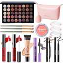 Makeup Set for Women, Makeup Full Kit for Beginners & Professionals, Travel Makeup Set for Teens & Adults, Makeup Gift Set for Girls, Eyeshadow Palette, Lip Gloss, Face & Eye Make up (40 Earth Colors Eyeshadow + 2Lip Gloss + Blush + Mascara + Pink Cosmetic Bag)