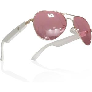 Smart Glasses for Men & Women, Bluetooth Audio Glasses with Speakers, UV400 Polarized Lens, Support Fast Charging, Touch Control & Voice Assistant, Bluetooth Sunglasses for Travel Cycing DrivingPink