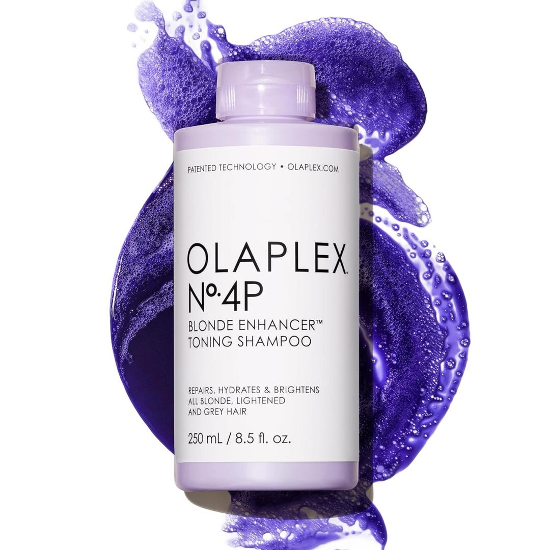 Olaplex No. 4P Blonde Enhancer Purple Toning Shampoo, Repairs, Hydrates, & Brightens All Blonde, Lightened, & Grey Hair (8.5 Fl Oz (Pack of 1)) Olaplex No. 4P Blonde Enhancer Purple Toning Shampoo, Repairs, Hydrates, & Brightens All Blonde, Lightened, & Grey Hair (8.5 Fl Oz (Pack of 1))