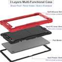 Case for T-Mobile REVVL Tab 2 Android 15 Tablet 10.1 inch,Heavy Duty Shockproof Protective Cover with Kickstand,Kids Friendly,4 Corners Thicken Shockproof,Red+Black