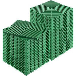 VEVOR Interlocking Drainage Mat, 50 Pcs Modular Interlocking Cushion, 12 x 12 Splicing Drainage Mats, Non-Slip Green PP Drainage Floor Tile and Shower Mat, for Garage, Garden, Kitchen & Outdoor