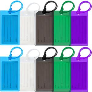 10 Pack Luggage Tags for Suitcases, Airplane Travel Essentials for Flying, International Travel Must Haves, and Luggage Accessories by Sodsay (Ba-colorful)