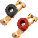 2Pcs Top Post Battery Disconnect Switch - Quick Disconnect Battery Cut Off Switch for Car Truck Marine RV and Electrical Equipment - 12V/125A - Red & Black