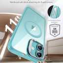 ESR for iPhone 16 Case, Compatible with MagSafe, Military-Grade Protective Case, Built-in Stash Stand Phone Case, Scratch-Resistant Back Cover, Classic Series, Clear Green