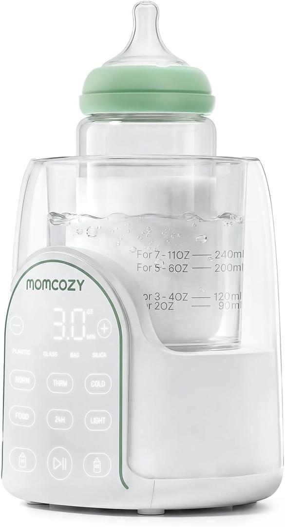 Momcozy NightPro Baby Bottle Warmer for Breastmilk, Built-in Night Light, BPA-Free Tritan, Fullest Nutrients Preserved with Fast & Even Water Bath Warm, Newborn Breastfeeding Essentials Gift for Mom