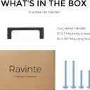 Ravinte 15 Pack 3 Inch Hole Centers Matte Black Cabinet Pulls Handles Solid Drawer Pulls Kitchen Hardware Flat Black Square Bar Drawer Handles