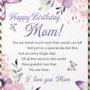 2 x Birthday Card for Mom, Happy Birthday Wishes for Mom Greeting Card with Envelope and Seal, Birthday Gift, Happy Birthday Mom Card from Daughter, Son, Kids