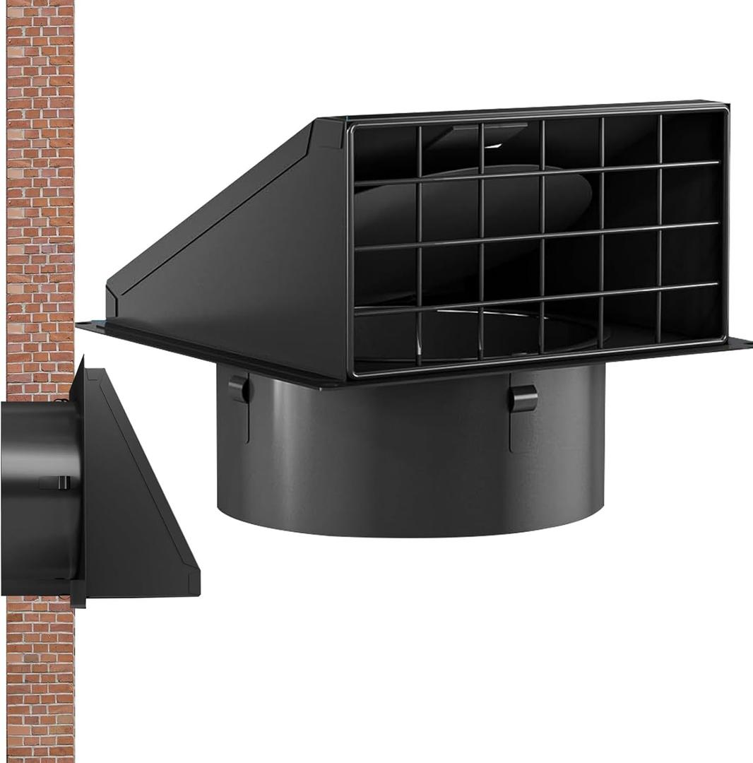 Dryer Vent Cover Outside, Exhaust Cap, 5.4x3.78 Inches Removable Mesh Shield, Stainless Steel Protector with Rubber Cushioned Non Return Flap for Range Hood Kitchen Bathroom Ventilation Setup