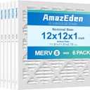 AmazEden 12x12x1 Air Filter 6Pack (MERV 8) MPR 600 & FPR 5 AC Furnace Filters Pleated Dust Defense Replacement (Actual Size: 11.81"x11.81"x 0.79")
